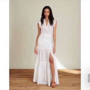 VERONICA BEARD Satori Cotton Eyelet Maxi Dress Sz 8